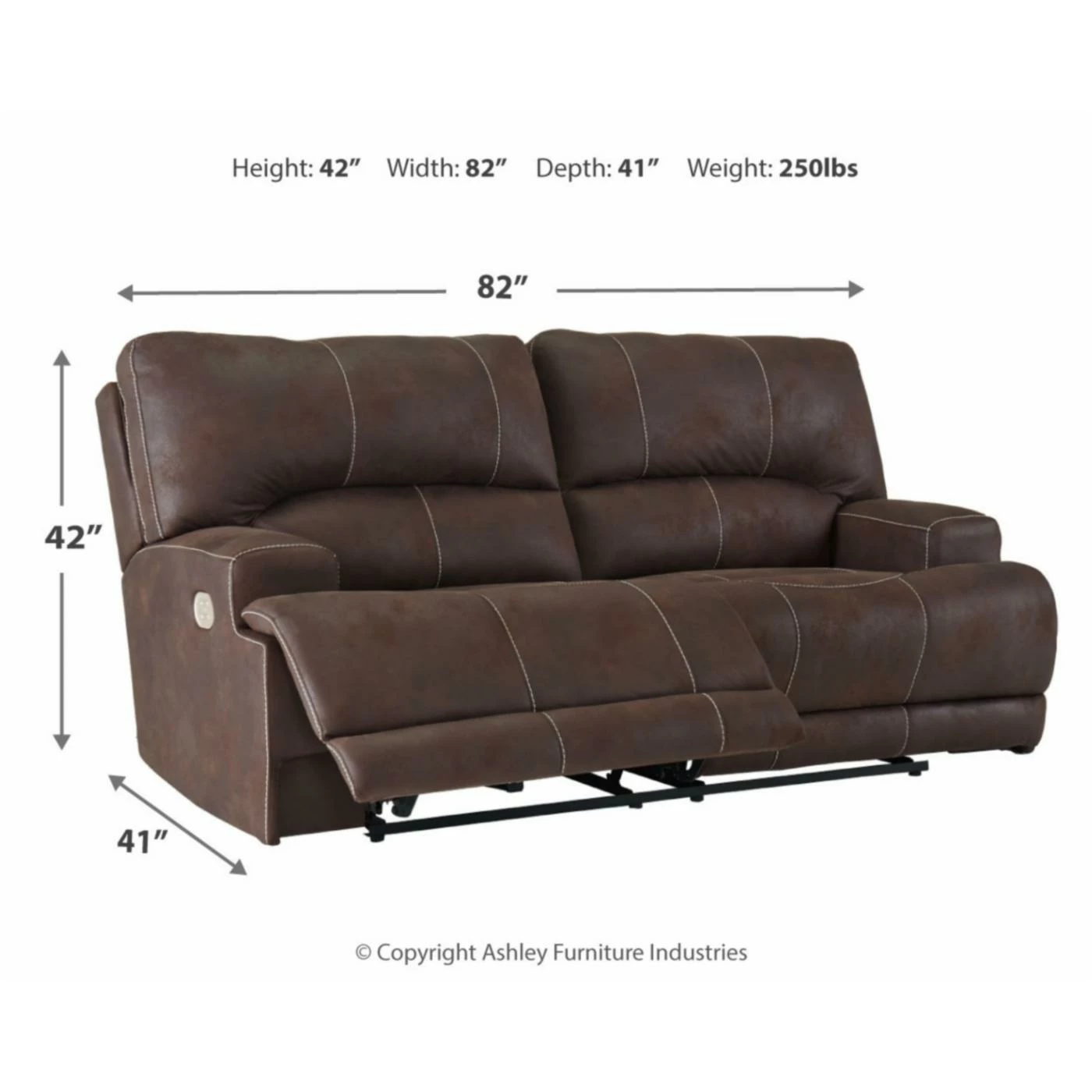 Best Pirce π Sofas Signature Design By Ashley Kitching 2 Seat Power Reclining Sofa With Adjustable Headrest β - Image 4