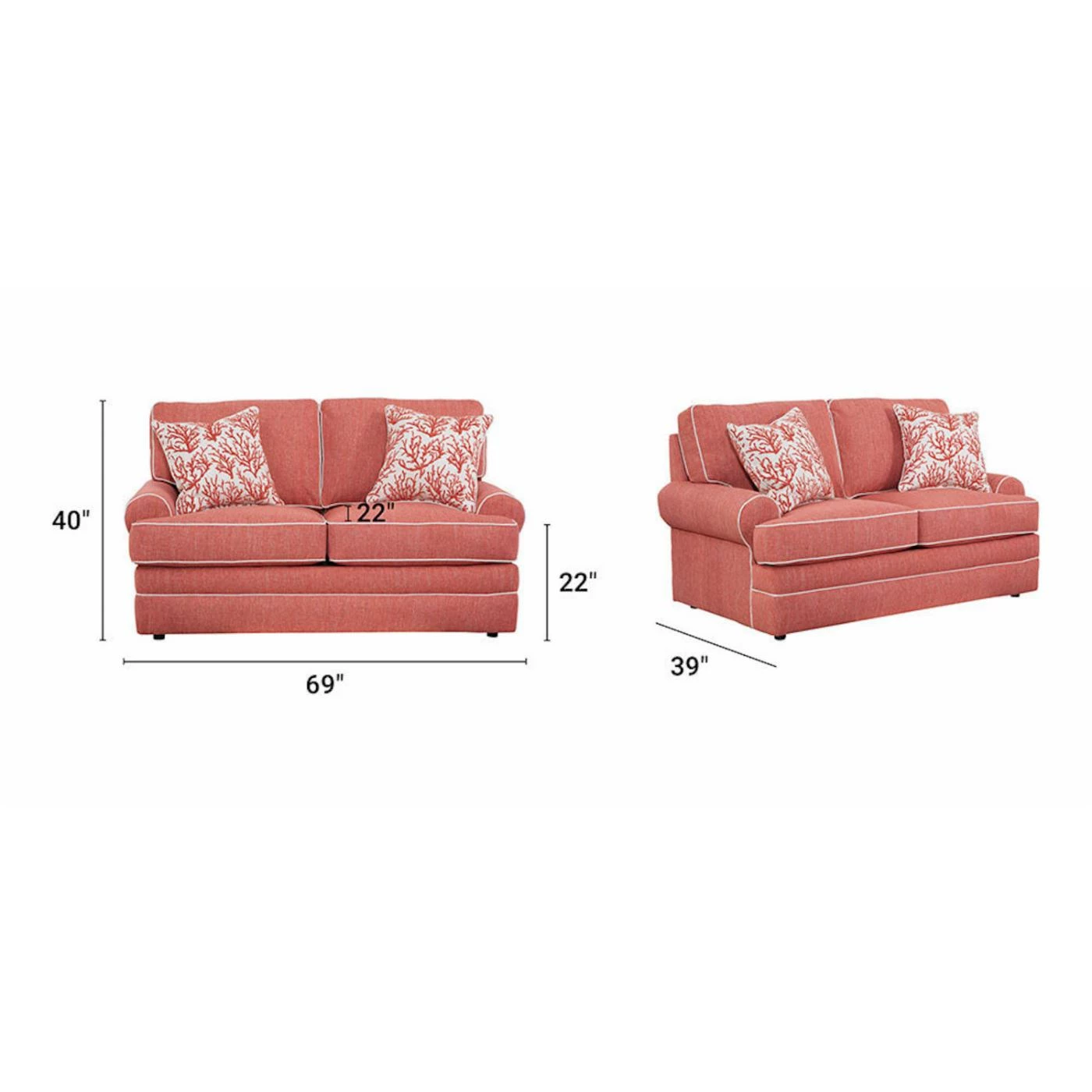 Discount 🌟 Loveseats American Furniture Classics Coral Springs Loveseat With Two Matching Pillows 🌟 - Image 4