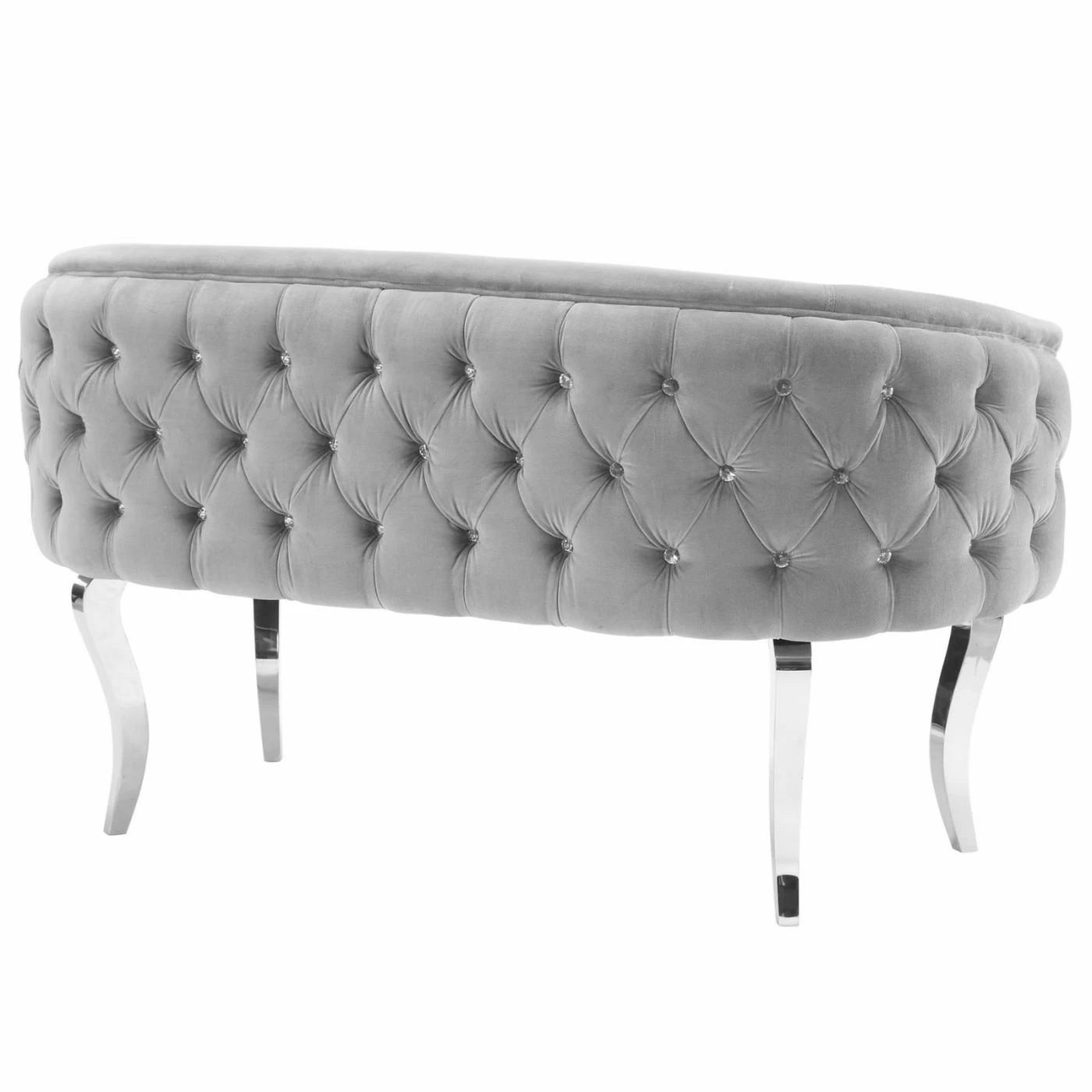 Best reviews of ๐คฉ Loveseats TOV Furniture Adina Velvet Loveseat With Silver Legs - Grey ๐ - Image 4