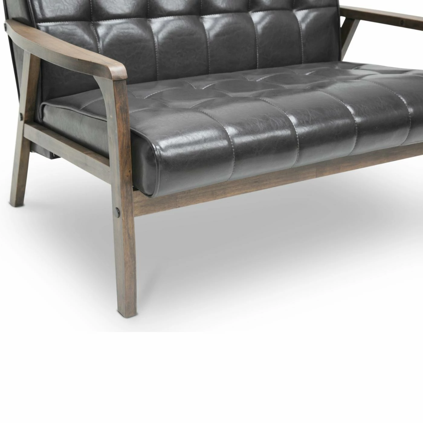 Budget π Loveseats Baxton Studio Mid-Century Masterpieces Loveseat - Brown π - Image 4