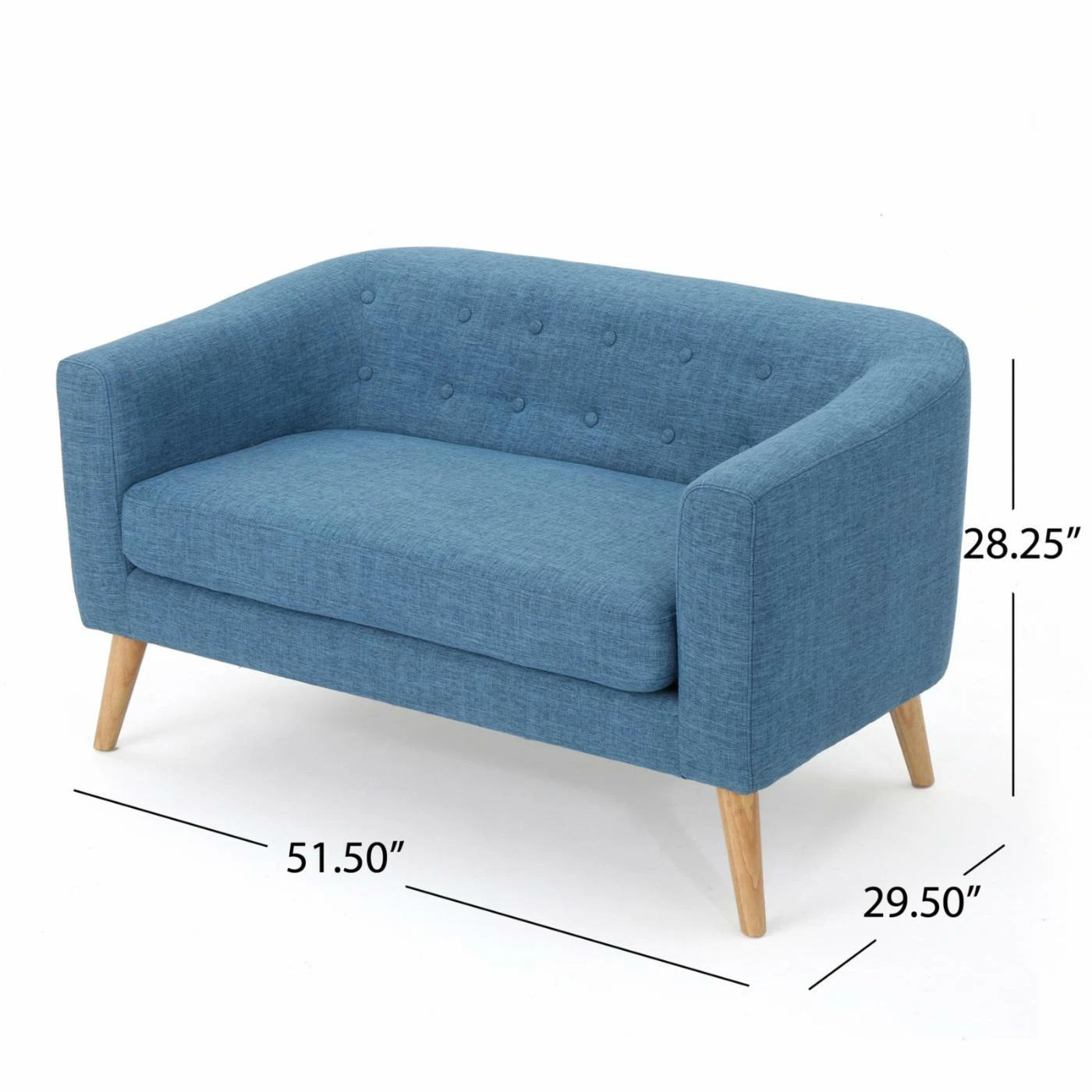 Best deal 🎉 Best Selling Home Loveseats Brandon Fabric Mid-Century Modern Loveseat 🎁 - Image 7