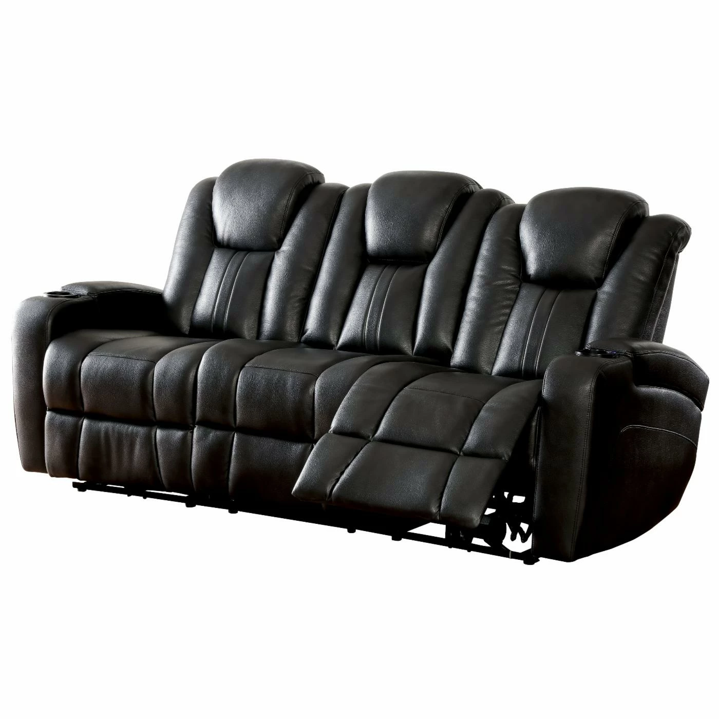Best deal 🔥 Sofas Furniture Of America Somarr Contemporary Style Leatherette Recliner Sofa 🔔 - Image 7