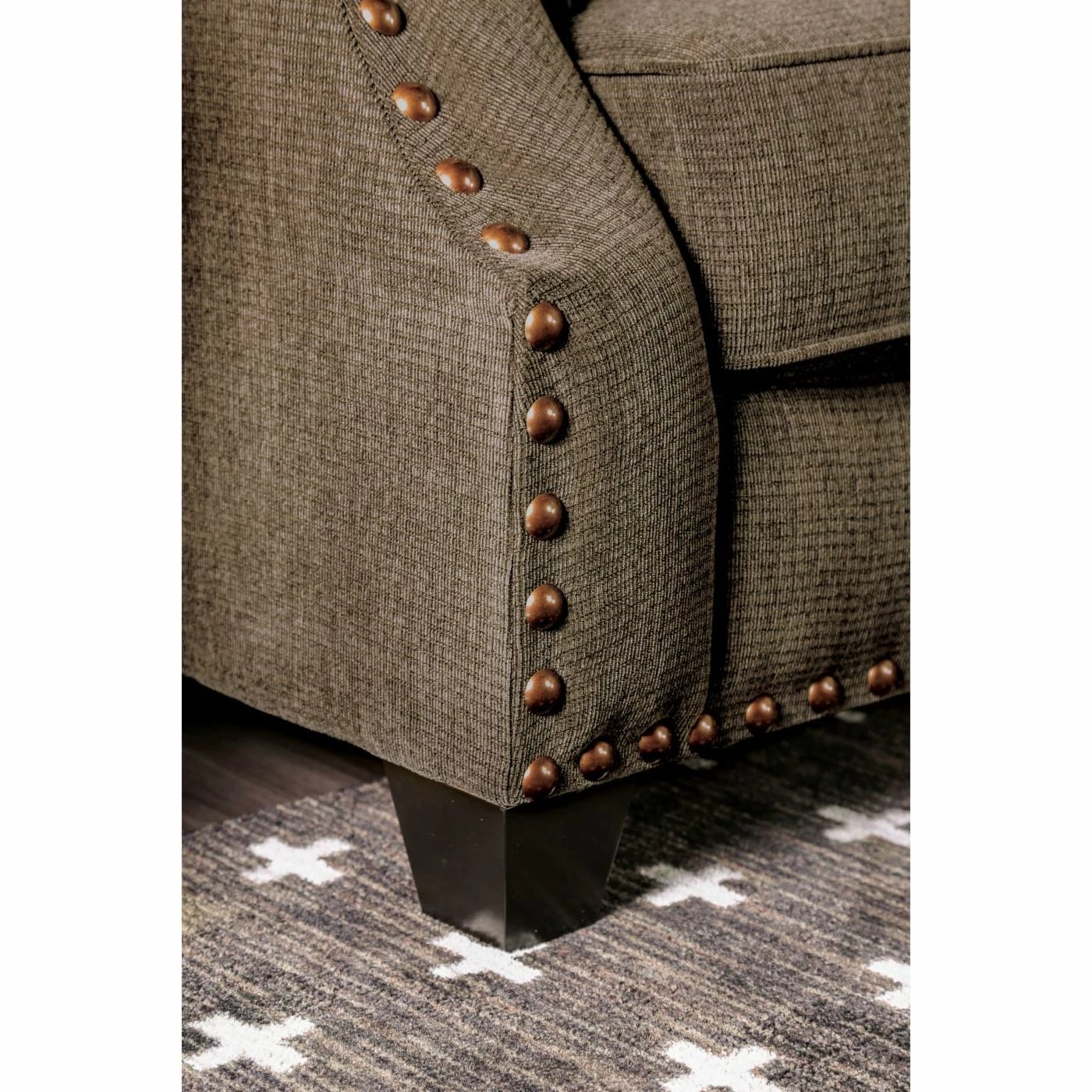 Budget โค๏ธ Loveseats Furniture Of America Langston Contemporary Chenille Loveseat โญ - Image 7