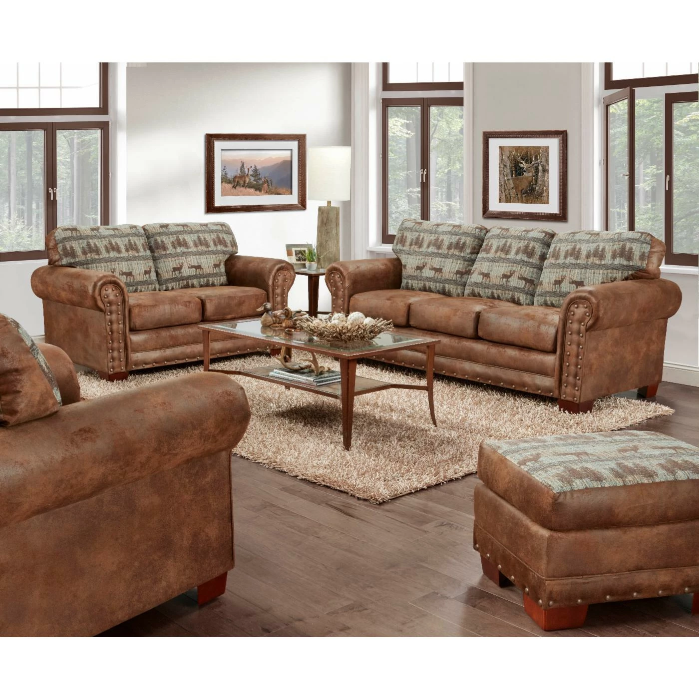Brand new π Loveseats American Furniture Classics Deer Teal Lodge Tapestry Loveseat βοΈ - Image 7