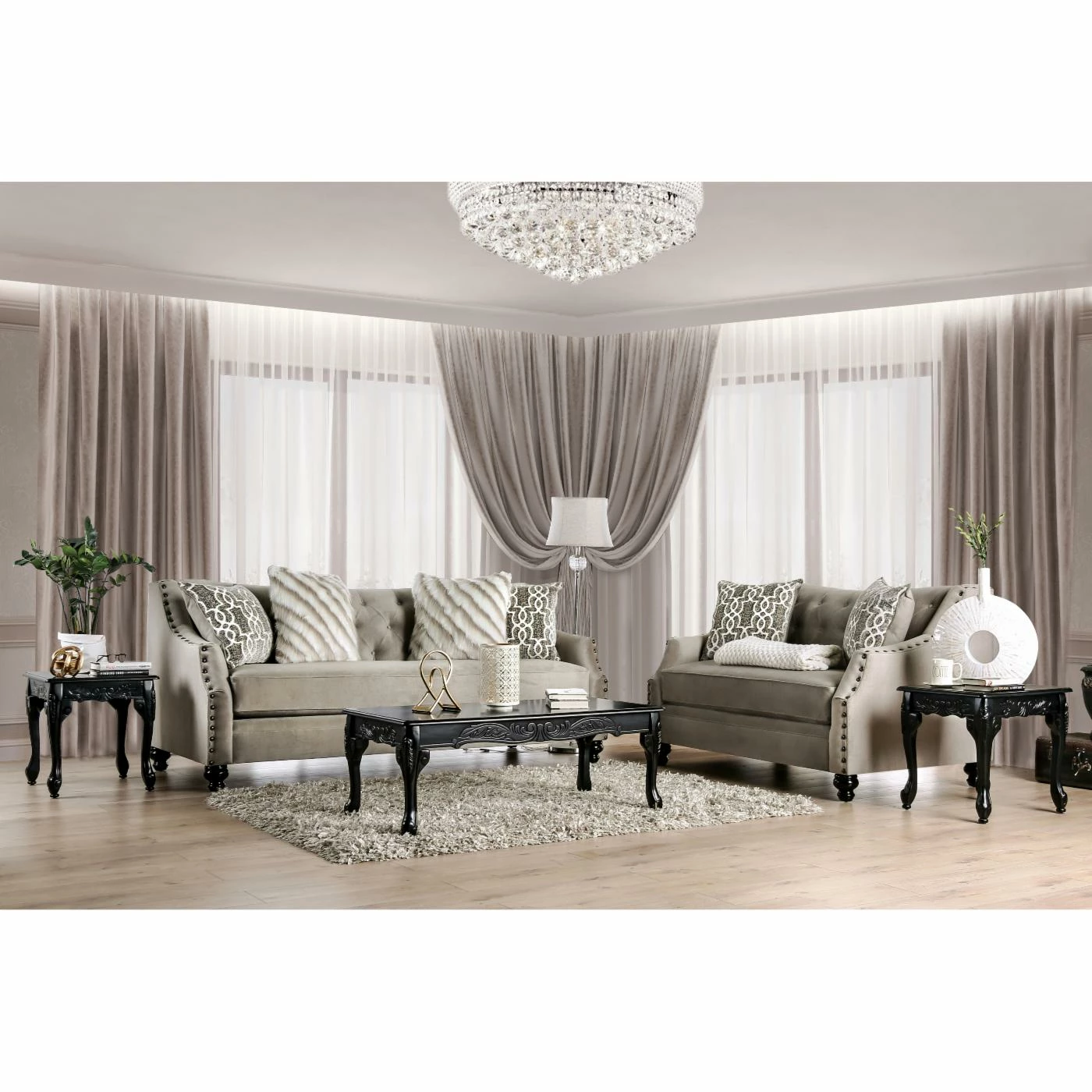 Promo π₯° Sofas Furniture Of America Markham Tufted Sofa π - Image 8