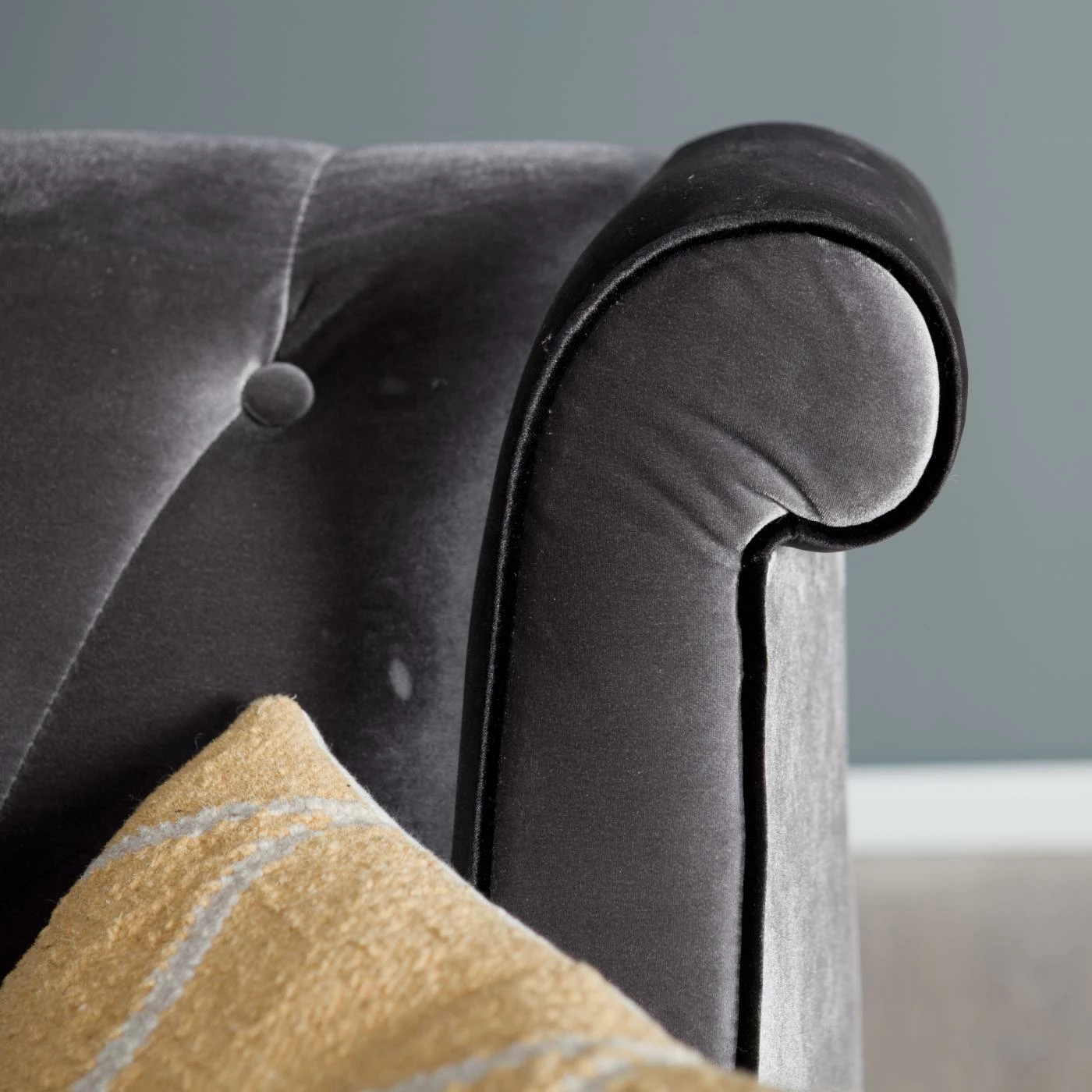 Wholesale ❤️ Sofas Armen Living Barrister Gray Velvet Sofa 👏 - Image 9