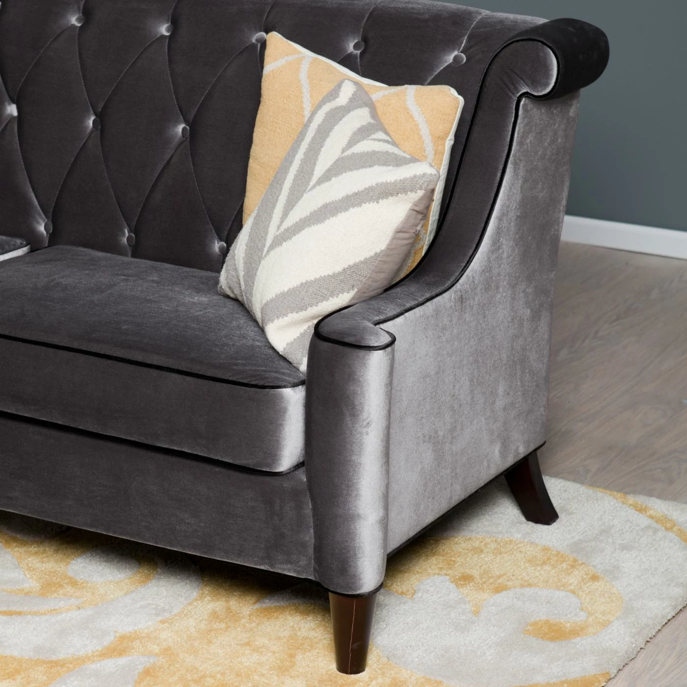 Wholesale ❤️ Sofas Armen Living Barrister Gray Velvet Sofa 👏 - Image 10