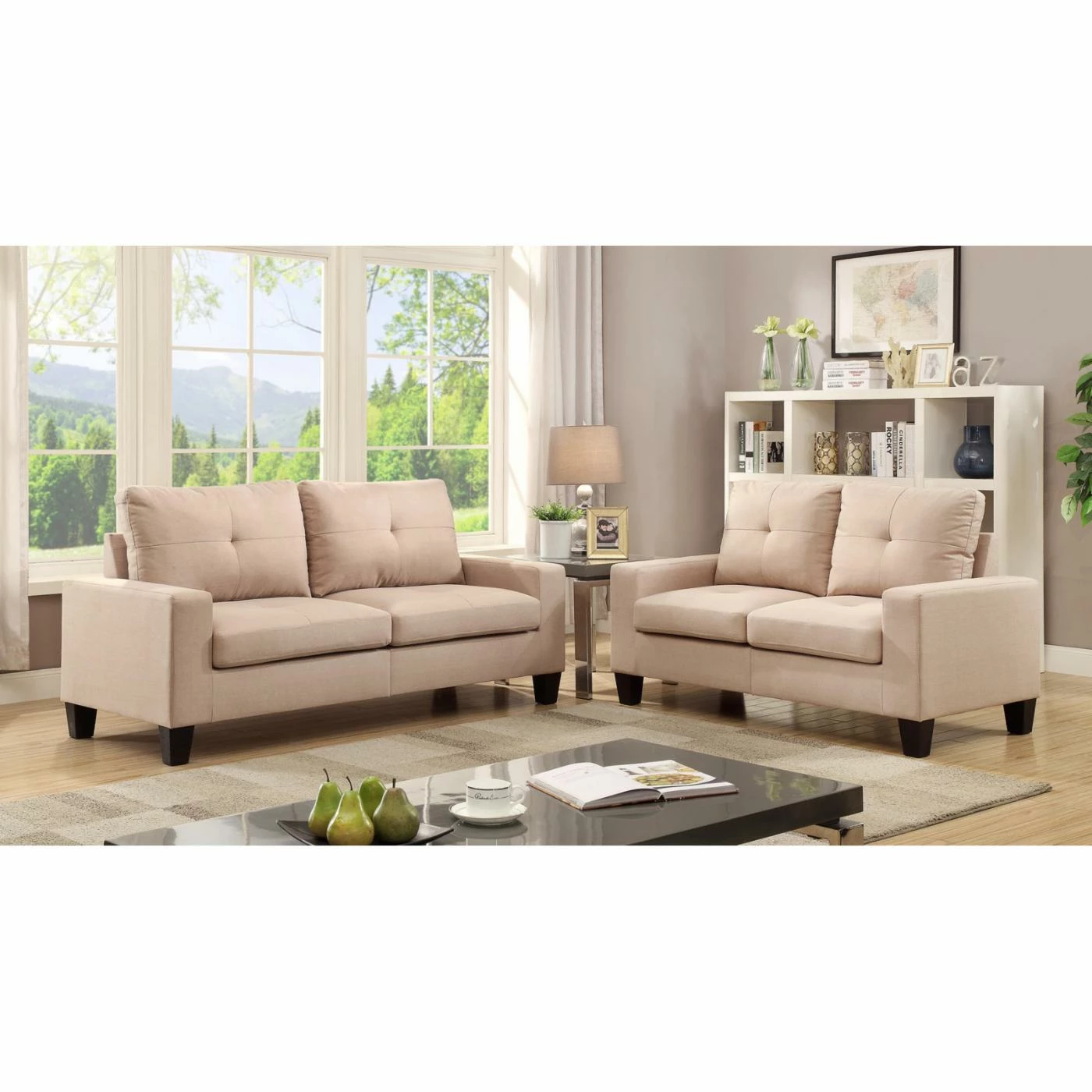 Cheapest โญ Loveseats Acme Furniture Platinum II Linen Loveseat ๐ - Image 3