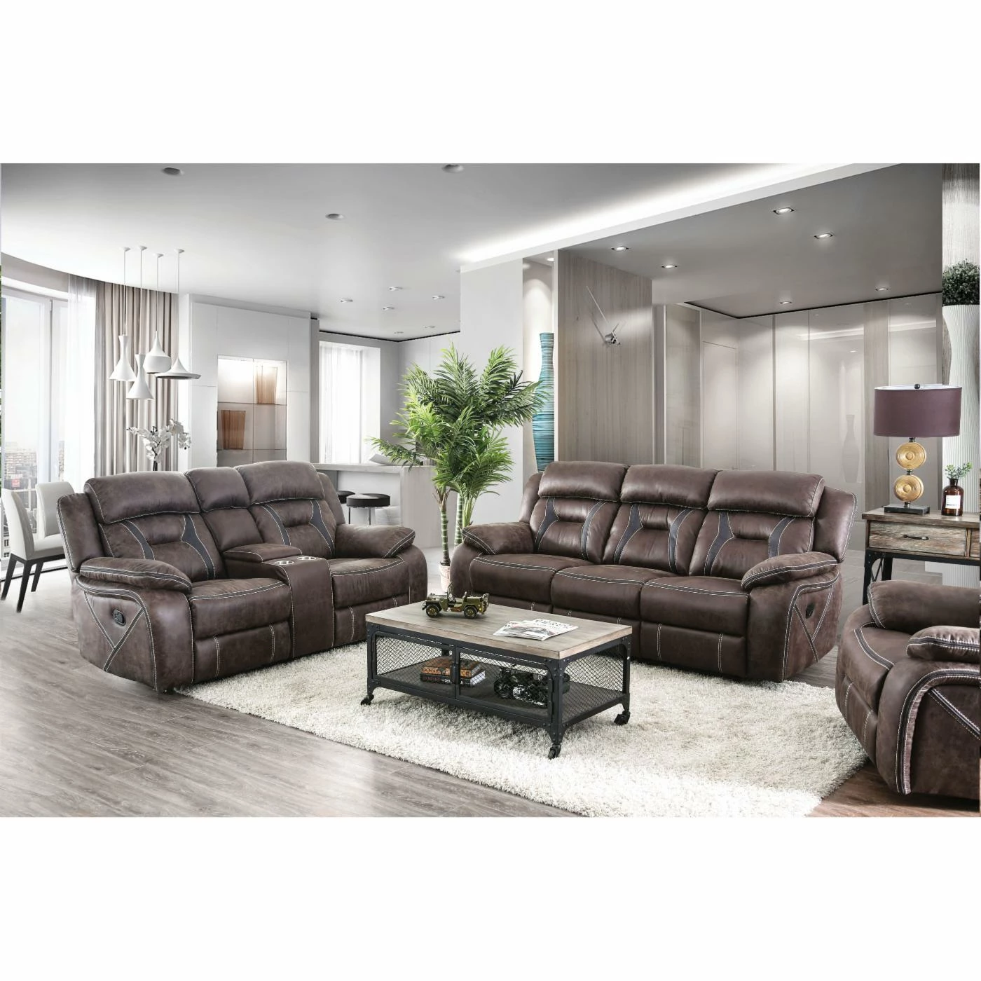 Best Pirce π Sofa Sets Furniture Of America Karmel 2 Piece Reclining Sofa Set π₯° - Image 2