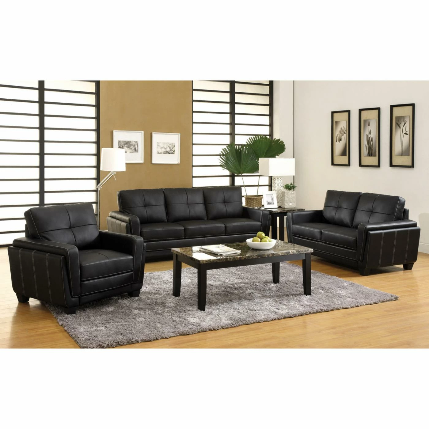 Wholesale β Sofas Furniture Of America Silverdale Leatherette Sofa - Black β¨ - Image 2