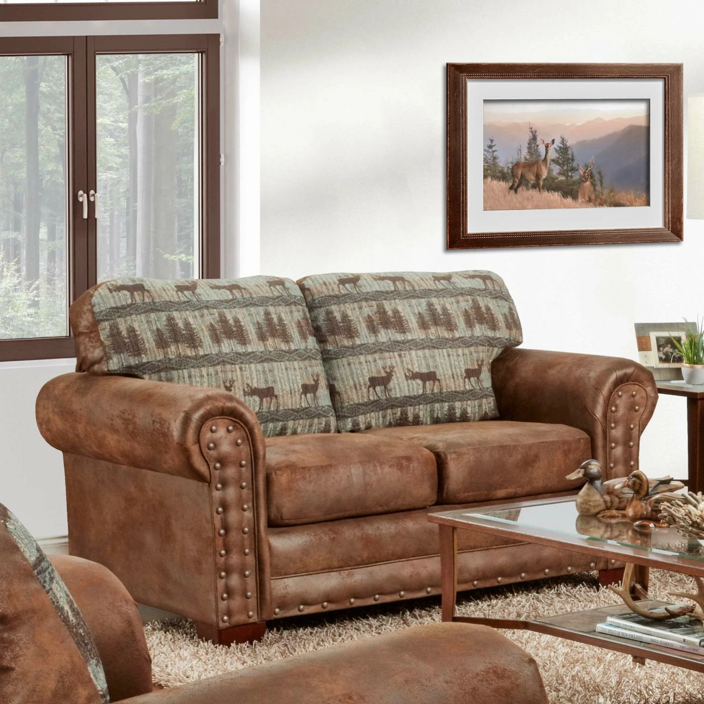 Brand new π Loveseats American Furniture Classics Deer Teal Lodge Tapestry Loveseat βοΈ - Image 2