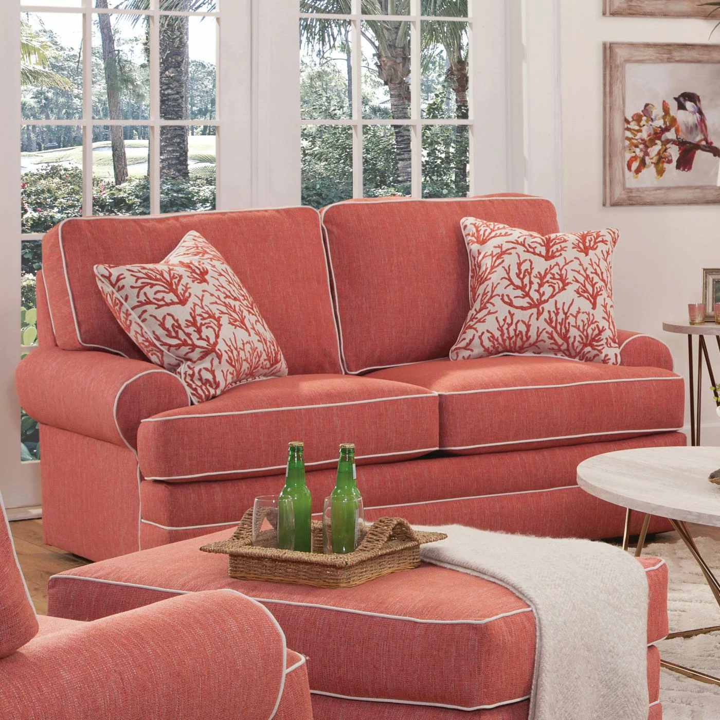 Discount 🌟 Loveseats American Furniture Classics Coral Springs Loveseat With Two Matching Pillows 🌟 - Image 2