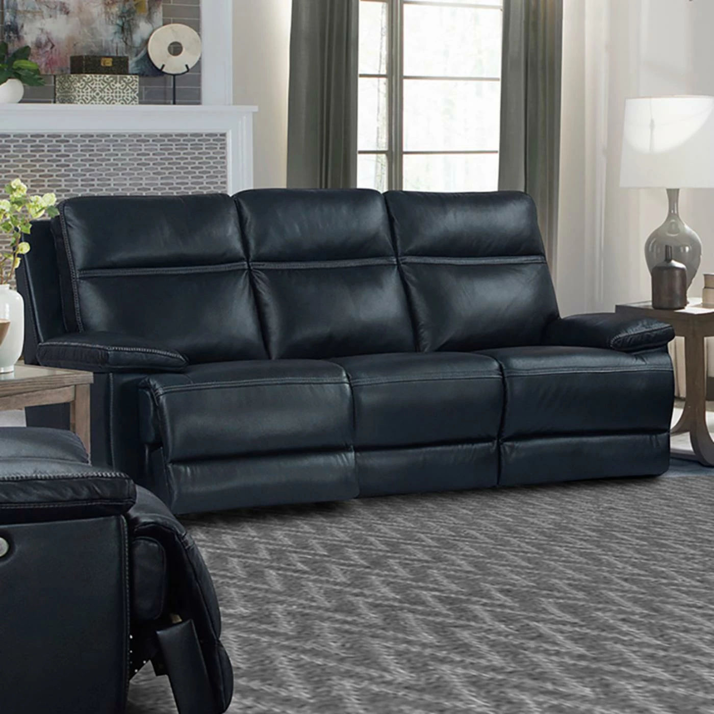 Deals β€οΈ Sofas Parker House Paxton Navy Power Reclining Sofa β€οΈ - Image 2