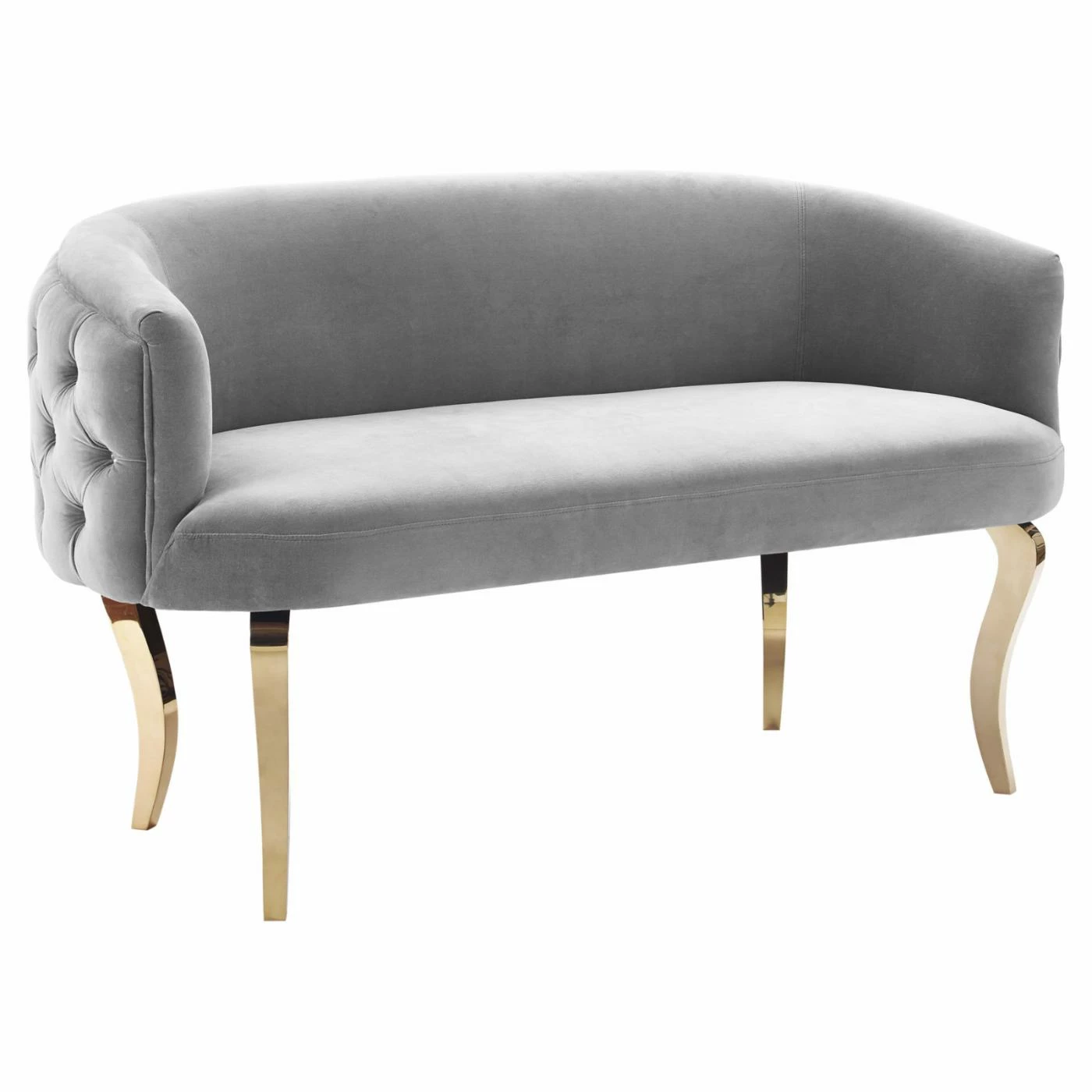 Hot Sale ๐ฏ Loveseats TOV Furniture Adina Grey Velvet Loveseat With Gold Legs ๐คฉ - Image 2