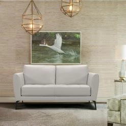 Hot Sale 🤩 Loveseats Armen Living Hope Genuine Leather Loveseat 👏