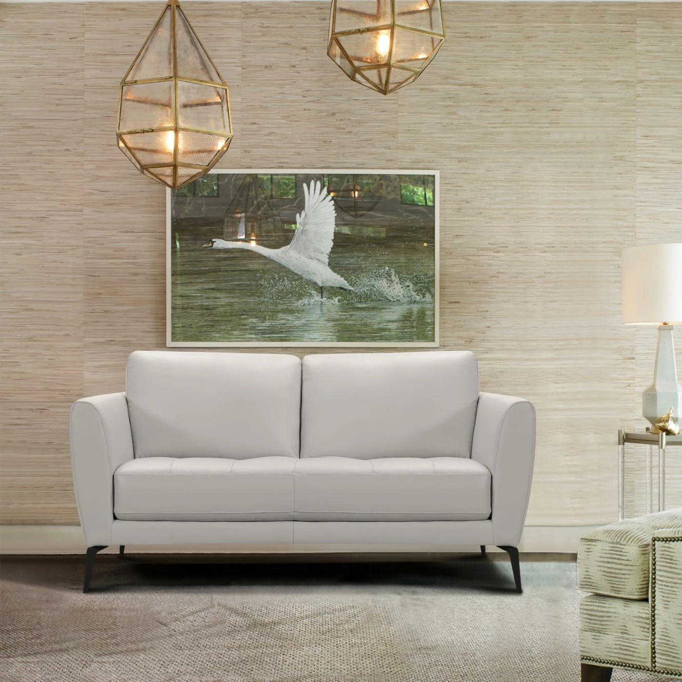 Hot Sale ๐คฉ Loveseats Armen Living Hope Genuine Leather Loveseat ๐