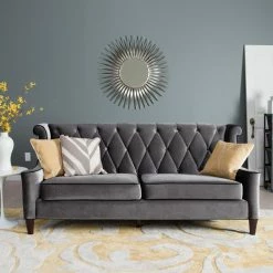 Wholesale ❤️ Sofas Armen Living Barrister Gray Velvet Sofa 👏