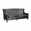 Best Pirce 🛒 Sofas Armen Living Barrister Sofa - Black Velvet With Crystal Buttons ❤️