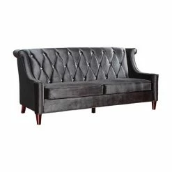 Best Pirce ๐ Sofas Armen Living Barrister Sofa - Black Velvet With Crystal Buttons โค๏ธ
