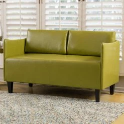 Budget 🤩 Best Selling Home Loveseats Halle Leather Loveseat 😉