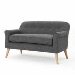 New 🎁 Best Selling Home Loveseats Cary Mid-Century Modern Loveseat ⌛