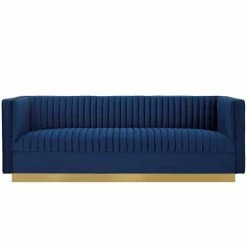 Promo 🎁 Sofas Modway Sanguine Vertical Channel Tufted Performance Velvet Sofa ⌛