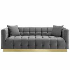 Budget 🎁 Sofas Modway Vivacious Biscuit Tufted Performance Velvet Sofa 🥰