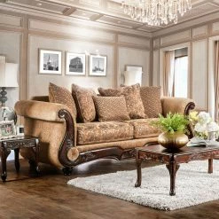 Best Sale 💯 Sofas Furniture Of America Adonnis Traditional Style Printed Fabric Sofa 🛒