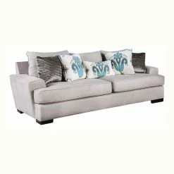 Budget ❤️ Sofas Furniture Of America Nicholas Contemporary Light Gray Chenille Sofa ✔️
