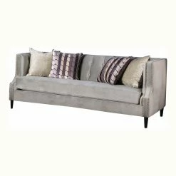 Promo 🎁 Sofas Furniture Of America Selena Contemporary Gray Tuxedo Sofa 🔔