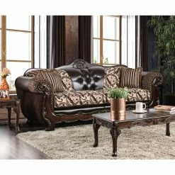 Discount 🔔 Sofas Furniture Of America Robertson Traditional Light Brown Sofa 🔔