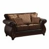 Brand new 🧨 Loveseats Furniture Of America Richborough Fabric And Leatherette Loveseat - Dark Brown 🛒