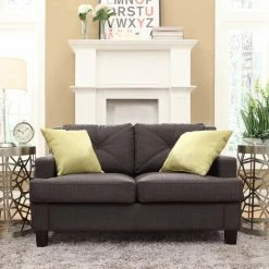 Wholesale 🎉 Loveseats Chelsea Lane Upholstered Tufted Loveseat - Dark Gray 😀