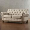 Best deal 💯 Loveseats HumbleNest Farmers Market Tufted Linen Loveseat With Nailhead Trim ✨
