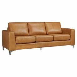 Deals 💯 Sofas HN Home Purcell Mid-Century Modern Leather Sofa 👏