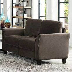 Cheapest ⌛ Loveseats Lifestyle Solutions Warren Loveseat With Curved Arm ❤️