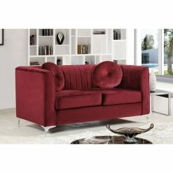 Coupon 🥰 Loveseats Meridian Furniture Inc Isabelle Velvet Loveseat 💯