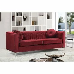 New 🌟 Sofas Meridian Furniture Inc Isabelle Velvet Sofa 👍