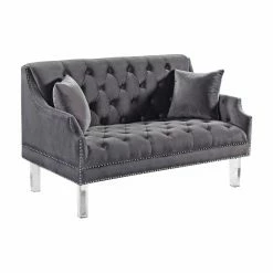 Outlet ✨ Loveseats Meridian Furniture Inc Roxy Tufted Loveseat With Nailhead Trim 💯