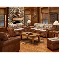 Best reviews of 🔥 Outdoor Leisure Products Sofa Sets American Furniture Classics Alpine Lodge 4 Piece Sofa Set With Sleeper Sofa 💯