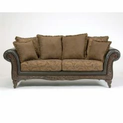 Brand new ๐ Sofas Roundhill Furniture San Marino 2-Tone Chocolate Microfiber Sofa ๐
