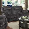 Outlet 😉 Loveseats Sunset Trading Madison Reclining Loveseat - Charcoal Blue / Gray 🧨