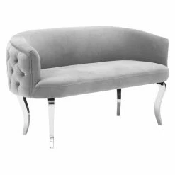 Best reviews of 🤩 Loveseats TOV Furniture Adina Velvet Loveseat With Silver Legs - Grey 😀