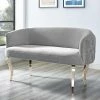 Hot Sale 💯 Loveseats TOV Furniture Adina Grey Velvet Loveseat With Gold Legs 🤩