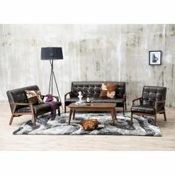 New ⭐ Sofa Sets Baxton Studio Mid-Century Masterpieces 3 Piece Sofa Set - Brown ✔️