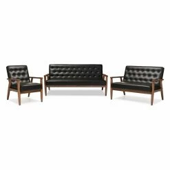 Cheap ⭐ Sofa Sets Baxton Studio Sorrento 3-Piece Living Room Set 🧨