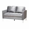 Best Pirce 😉 Loveseats Baxton Studio Clara Gray Velvet Loveseat 👍