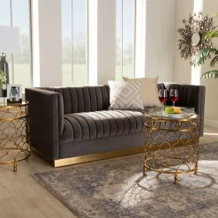New ⭐ Sofas Baxton Studio Aveline Glam / Luxe Velvet Upholstered Sofa 💯