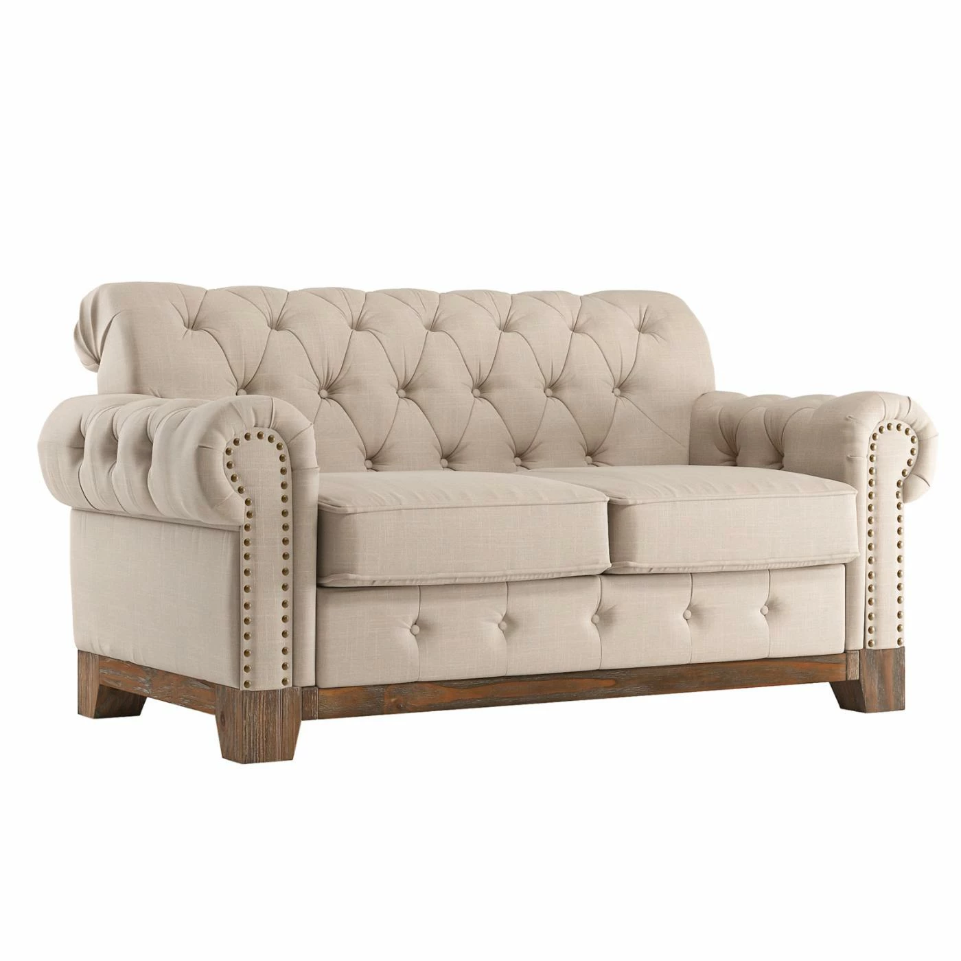 Best deal π― Loveseats HumbleNest Farmers Market Tufted Linen Loveseat With Nailhead Trim β¨ - Image 5