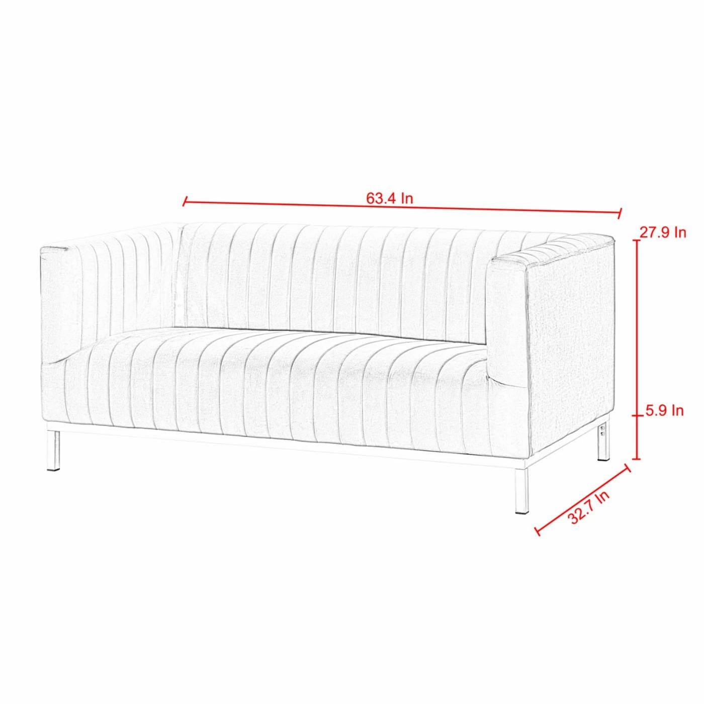 Best deal 🎁 Loveseats Inspired Home Ronald Loveseat 🛒 - Image 5